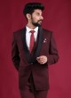 Imported Wedding Wear Suit In Maroon Color